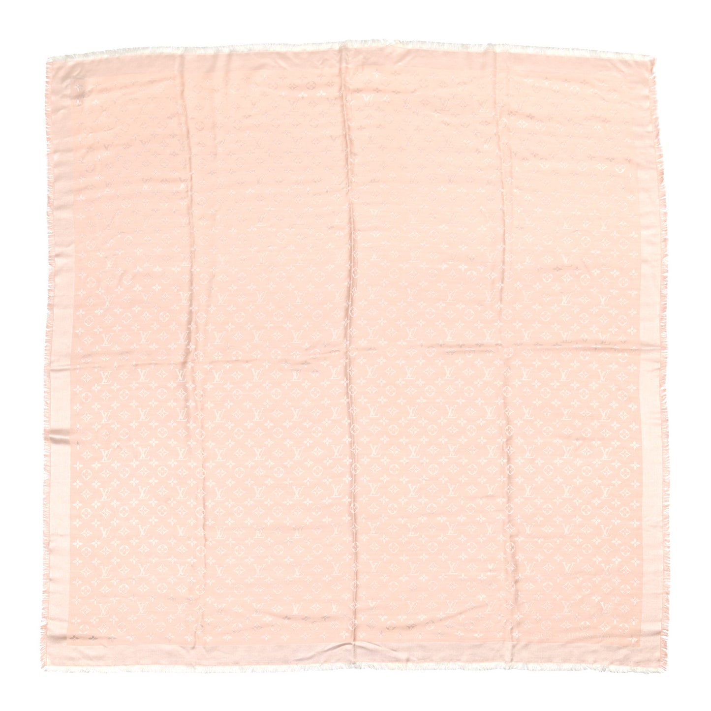 Silk Wool Monogram Denim Shawl Rose