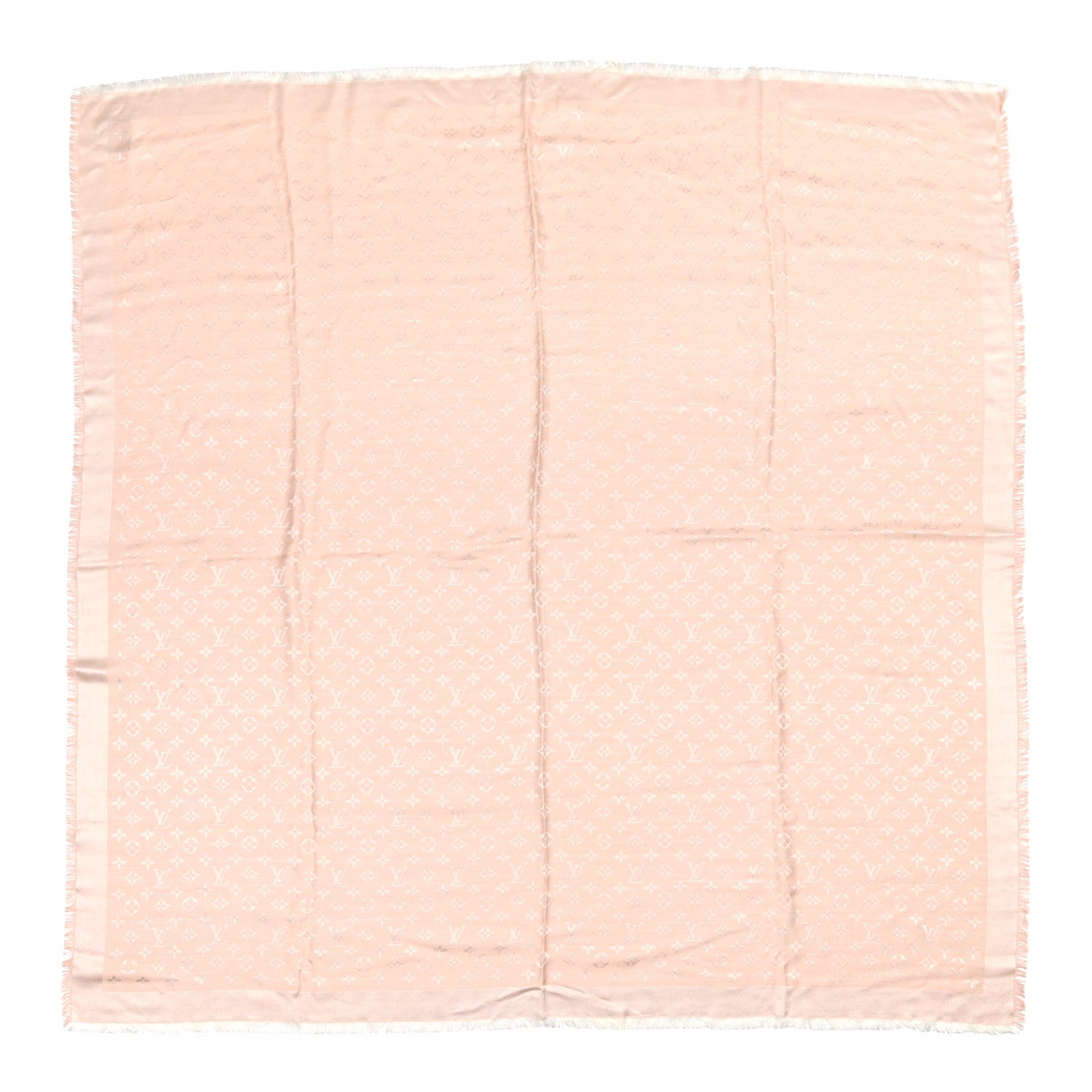Louis Vuitton Silk Wool Monogram Denim Shawl Rose 1 of 5