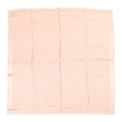 Louis Vuitton Silk Wool Monogram Denim Shawl Rose 1 of 5