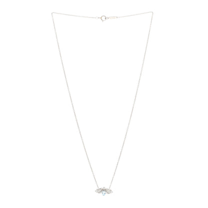 Tiffany Platinum Diamond Aquamarine Paper Flowers Firefly Pendant Necklace 3 of 5