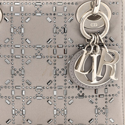 Christian Dior Satin Crystal Cannage Mini Lady Dior Gray 9 of 16