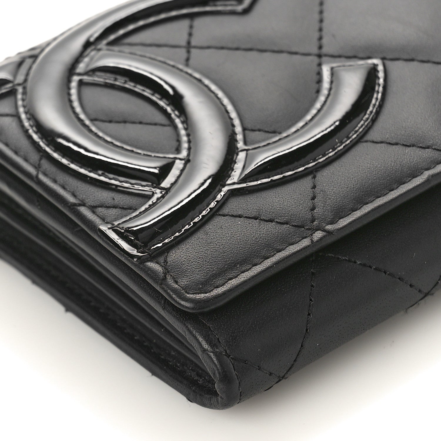 Chanel Calfskin Quilted Cambon Gusset Flap Wallet Black 7 of 8