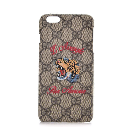 Gucci GG Supreme Monogram Tiger Print iPhone 6 Plus Case 1 of 7