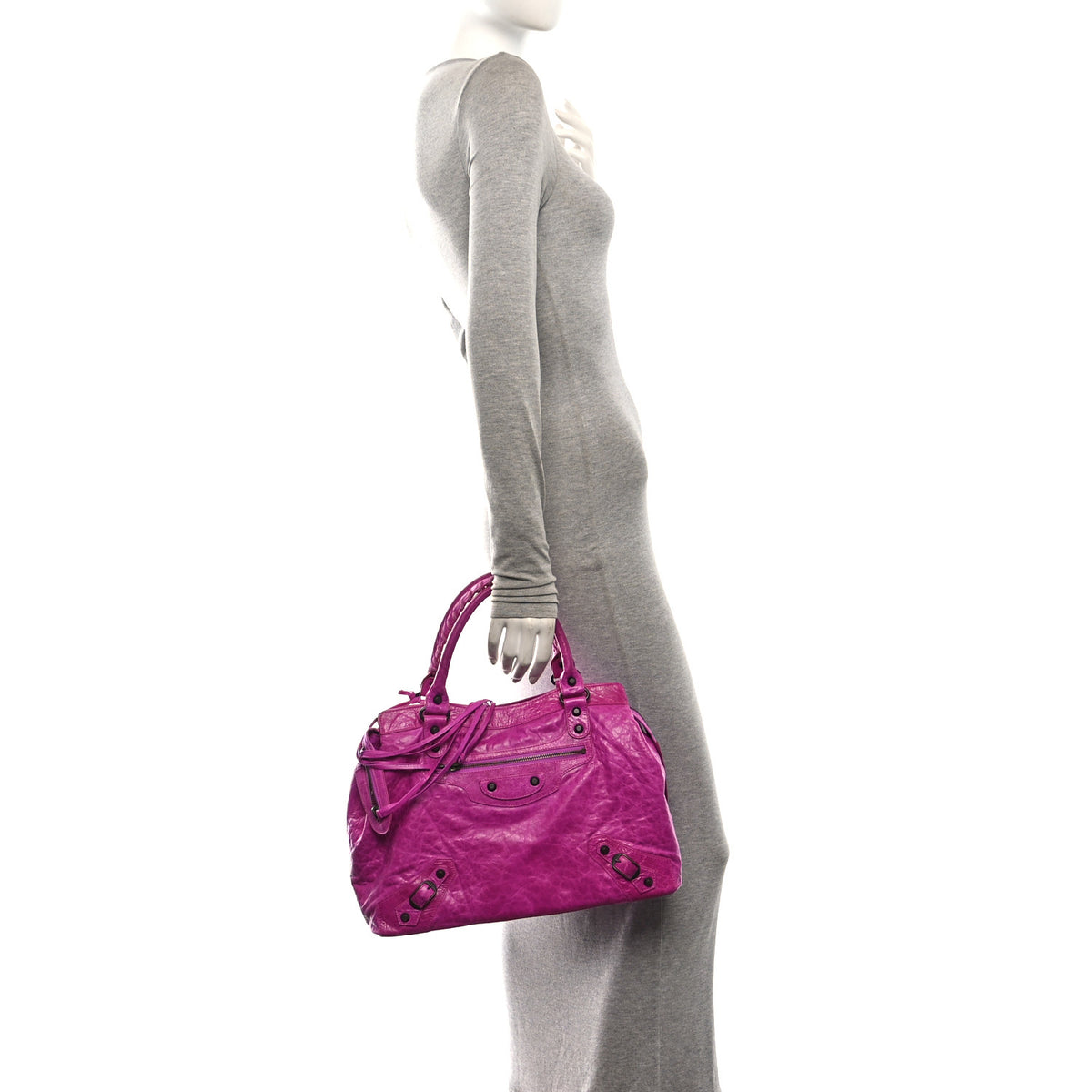 Balenciaga Agneau Classic Hardware Step Magenta 2 of 11