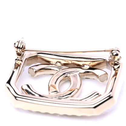 Chanel Pearl Crystal CC Brooch Gold 3 of 6