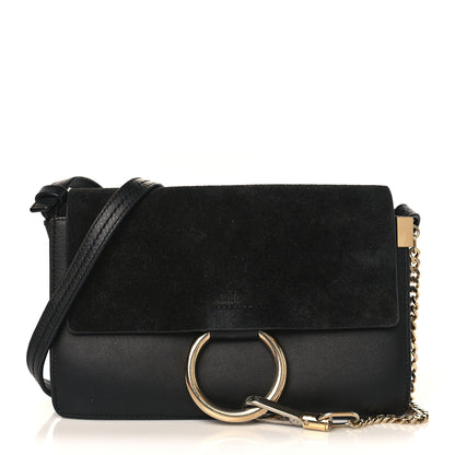 Chloe Suede Calfskin Small Faye Shoulder Bag Black 1 of 10