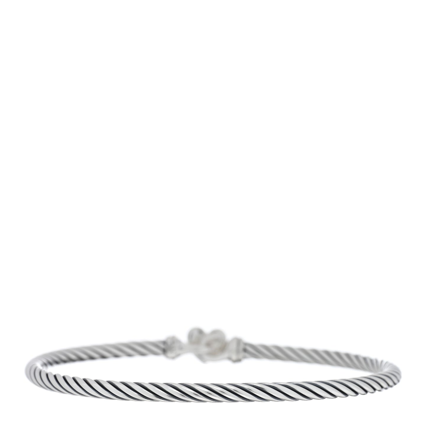 Sterling Silver Diamond Cable Collectibles Heart Bracelet
