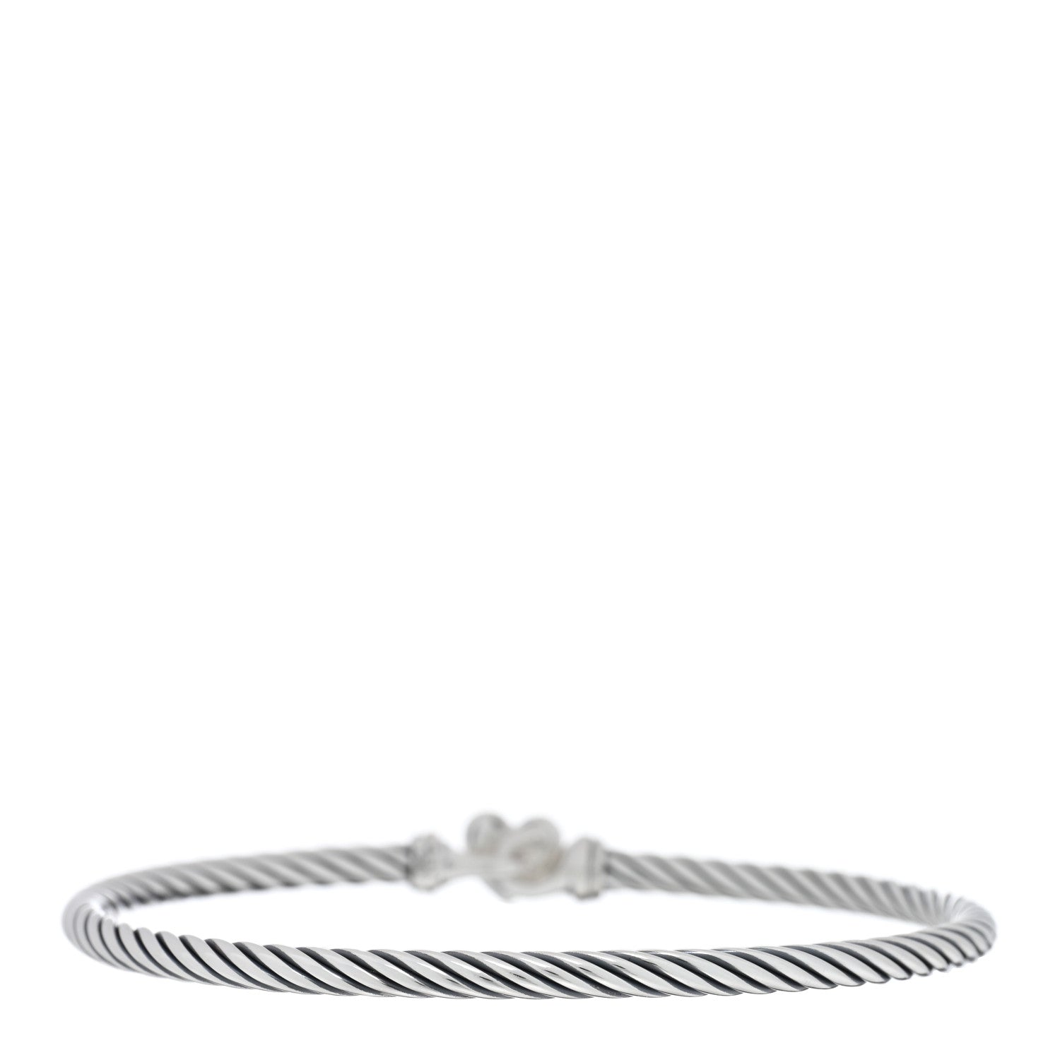 David Yurman Sterling Silver Diamond Cable Collectibles Heart Bracelet 2 of 3