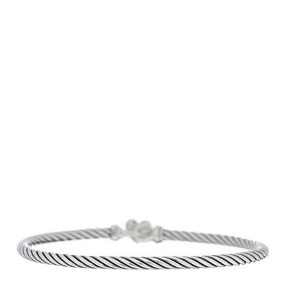 David Yurman Sterling Silver Diamond Cable Collectibles Heart Bracelet 2 of 3
