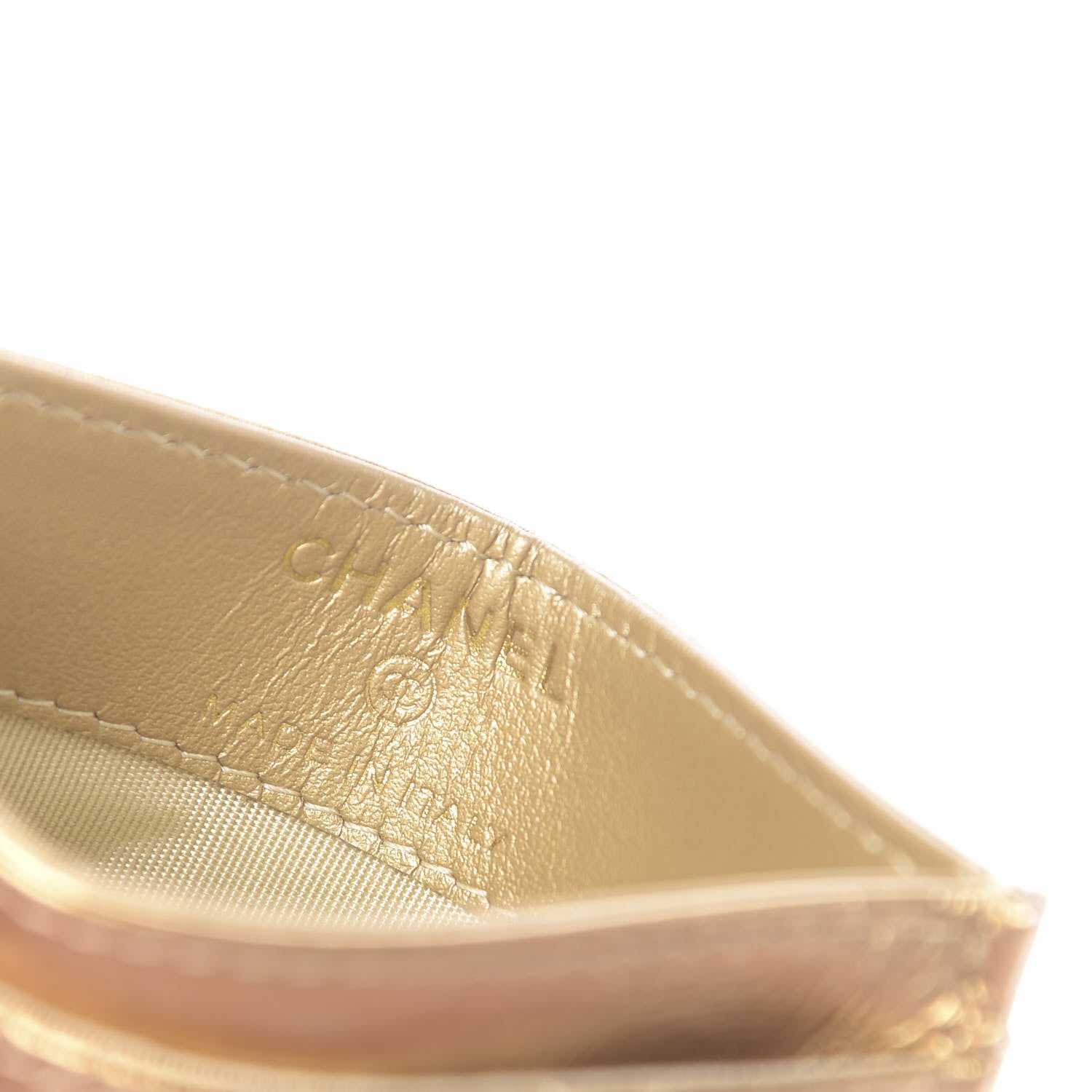 Chanel Metallic Aged Calfskin Quilted Card Holder Gold 6 of 8