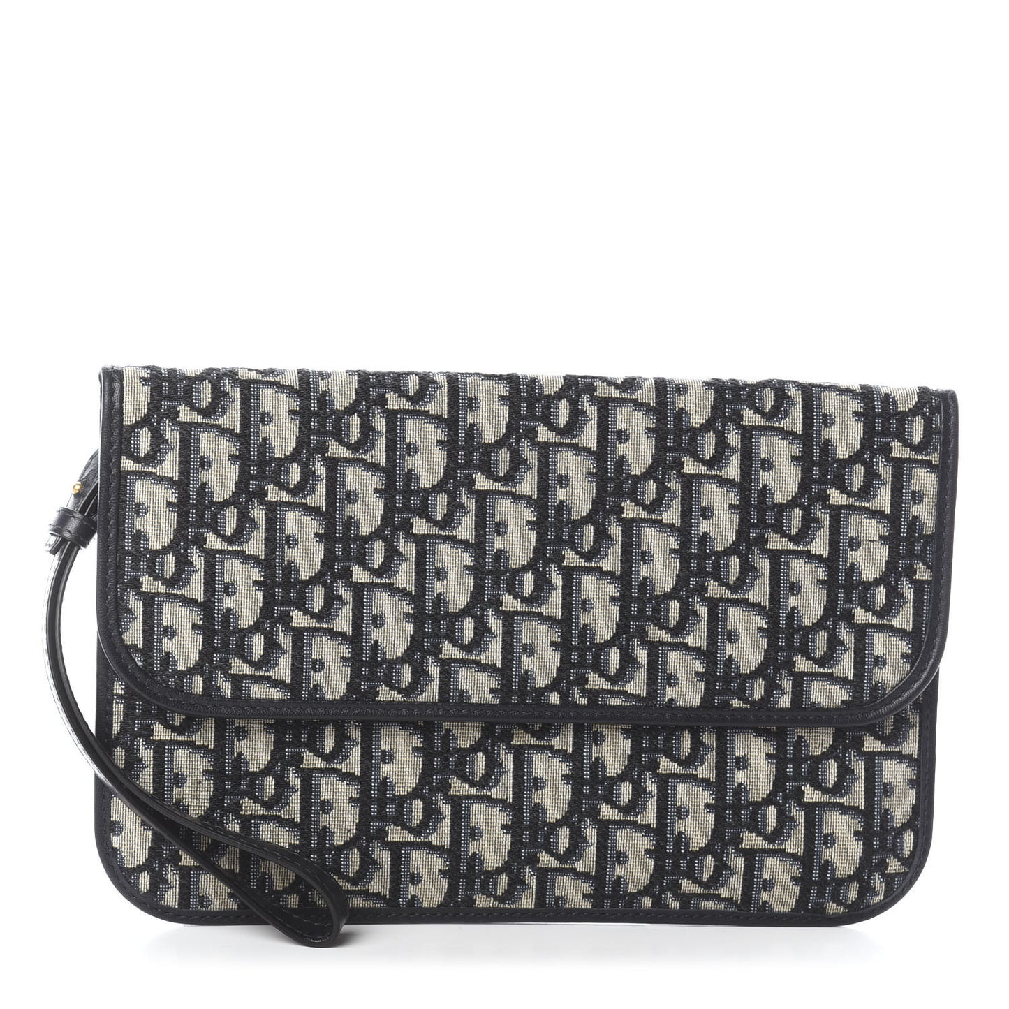 Oblique Flap Pouch Clutch Blue