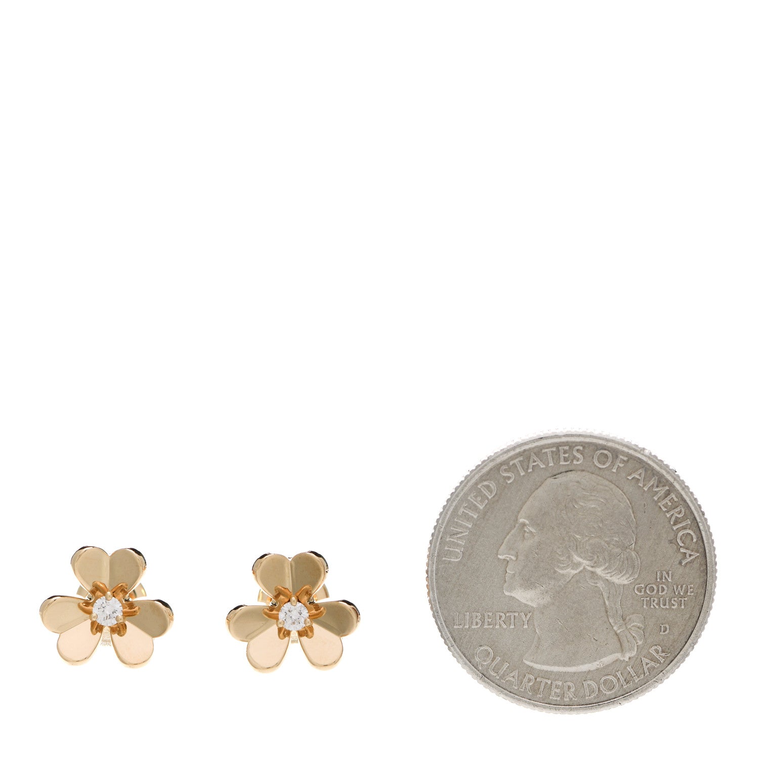 Van Cleef & Arpels 18K Yellow Gold Diamond Mini Frivole Earrings 2 of 3
