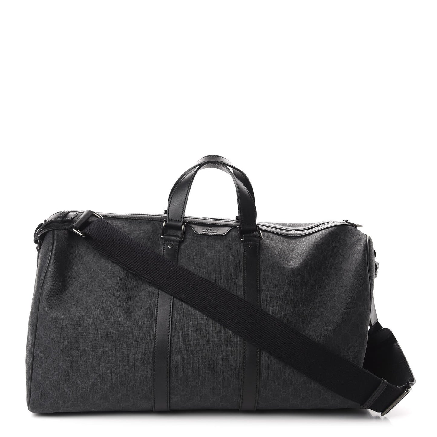 GG Supreme Monogram Medium Carry-On Duffle Bag Black Grey