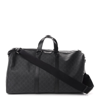 Gucci GG Supreme Monogram Medium Carry-On Duffle Bag Black Grey 1 of 10
