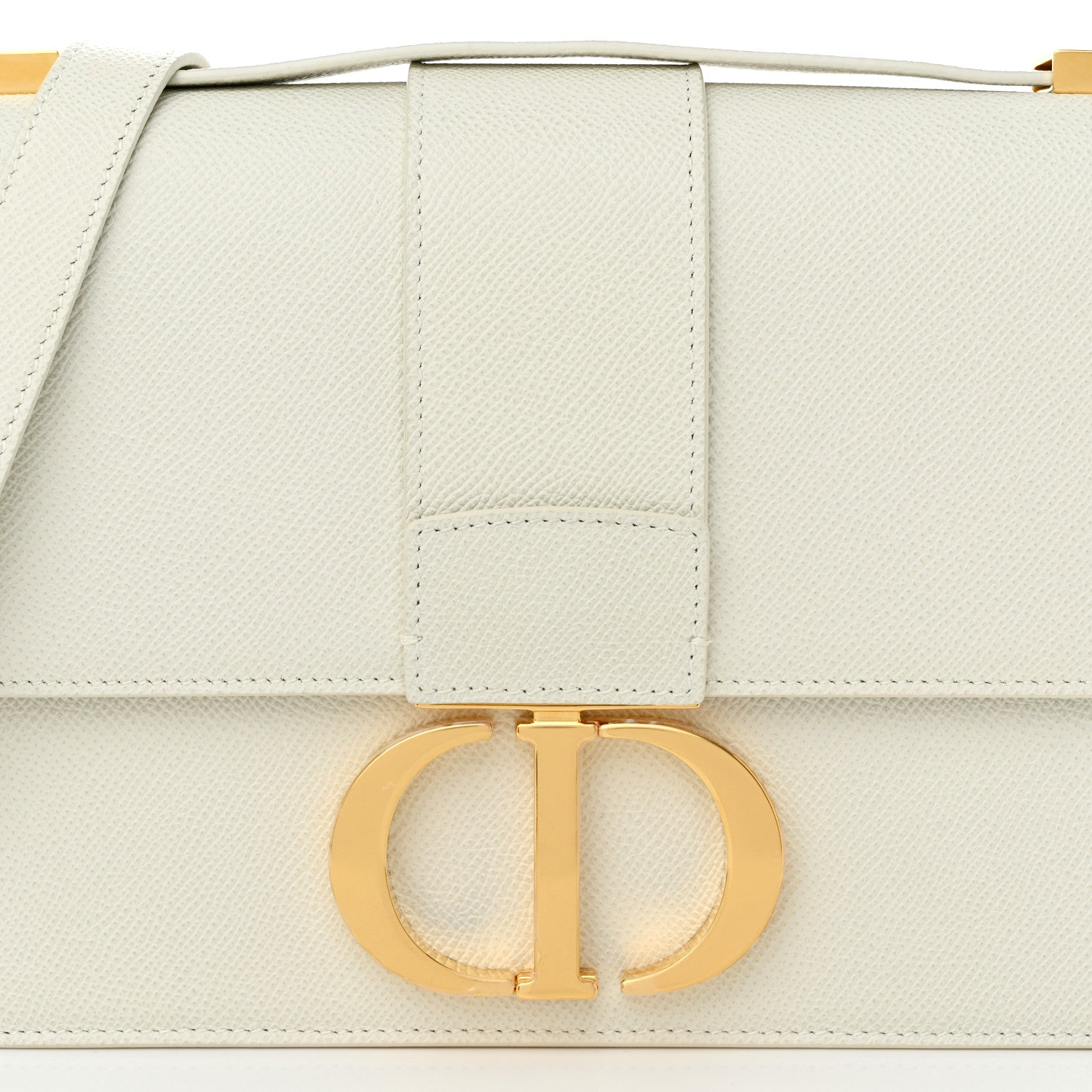 Christian Dior Grained Calfskin 30 Montaigne Flap Bag White 8 of 12