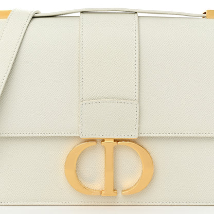 Christian Dior Grained Calfskin 30 Montaigne Flap Bag White 8 of 12
