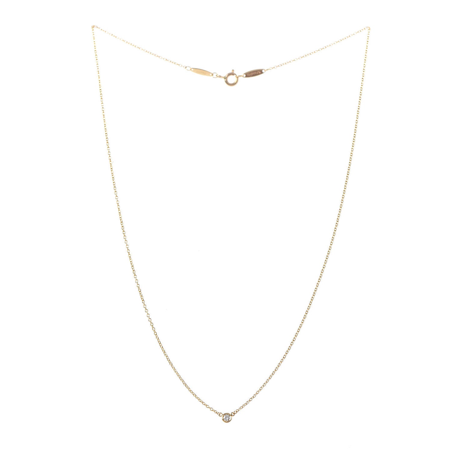18K Yellow Gold Diamond .05ct Elsa Peretti Diamonds by the Yard Pendant Necklace