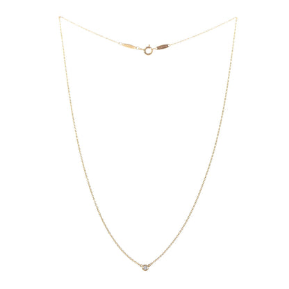 Tiffany 18K Yellow Gold Diamond .05ct Elsa Peretti Diamonds by the Yard Pendant Necklace 3 of 6
