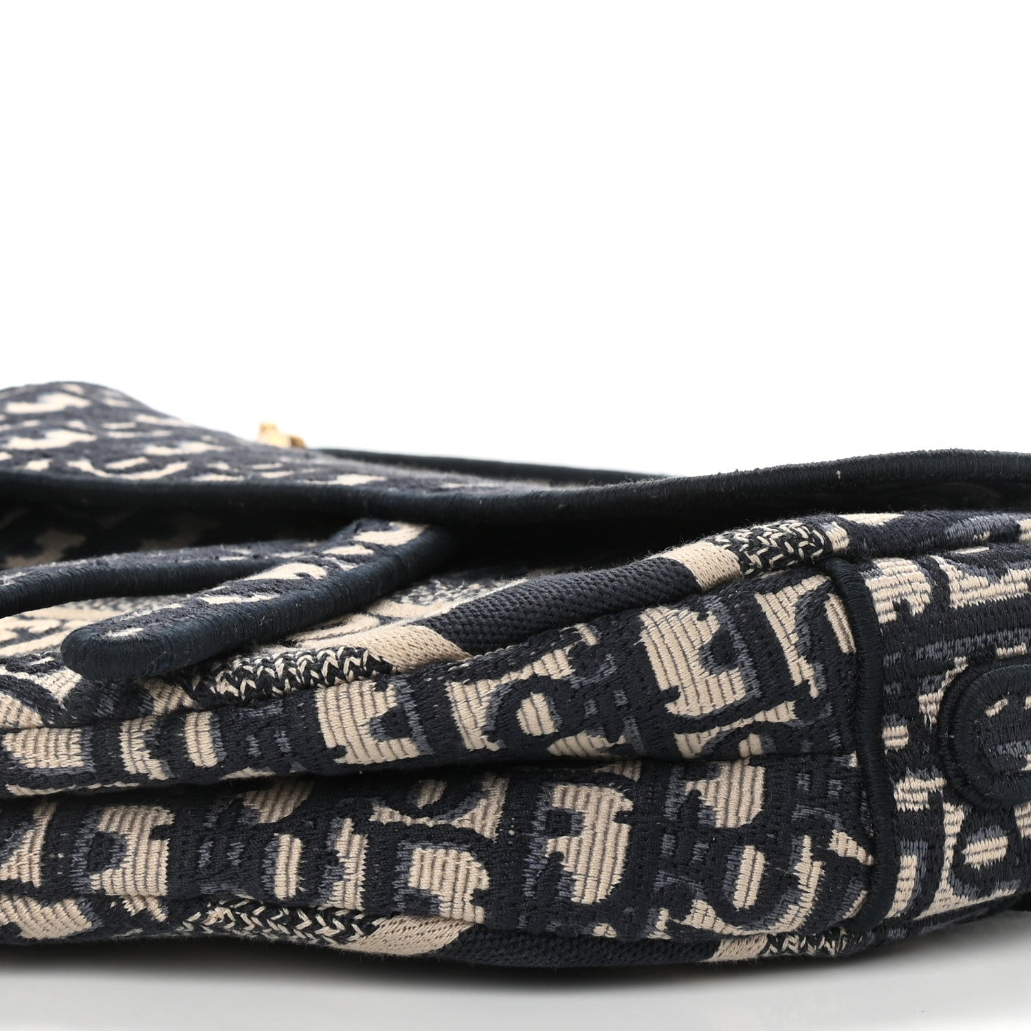 Christian Dior Oblique Embroidered Saddle Bag Blue 10 of 11