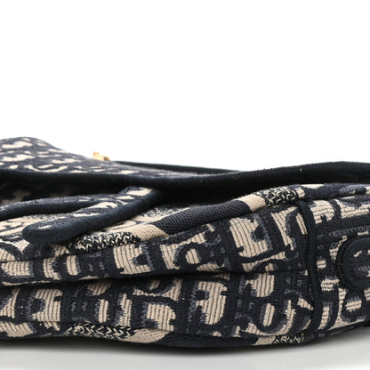 Christian Dior Oblique Embroidered Saddle Bag Blue 10 of 11