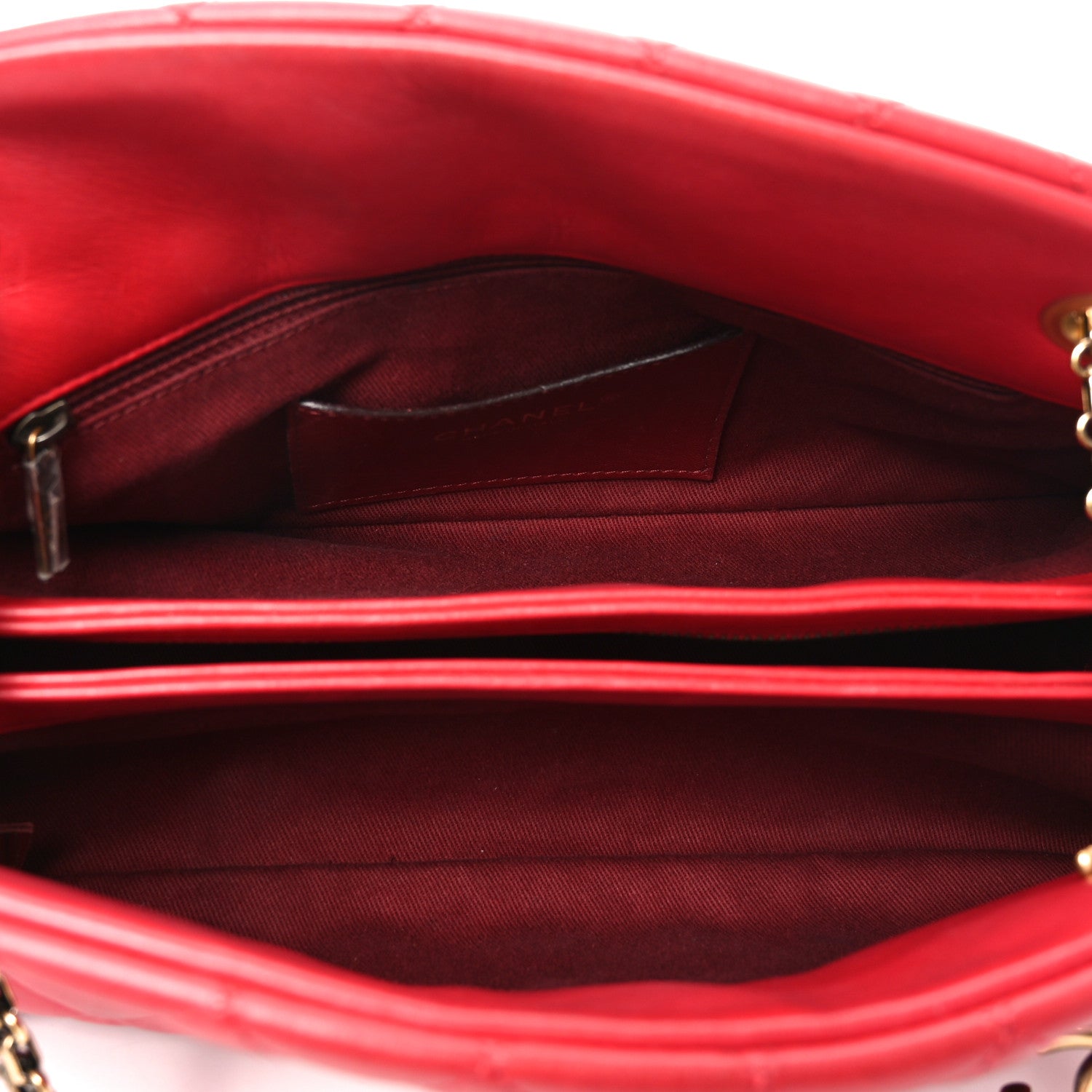 Chanel Lambskin Quilted Medium Just Mademoiselle Red 5 of 10