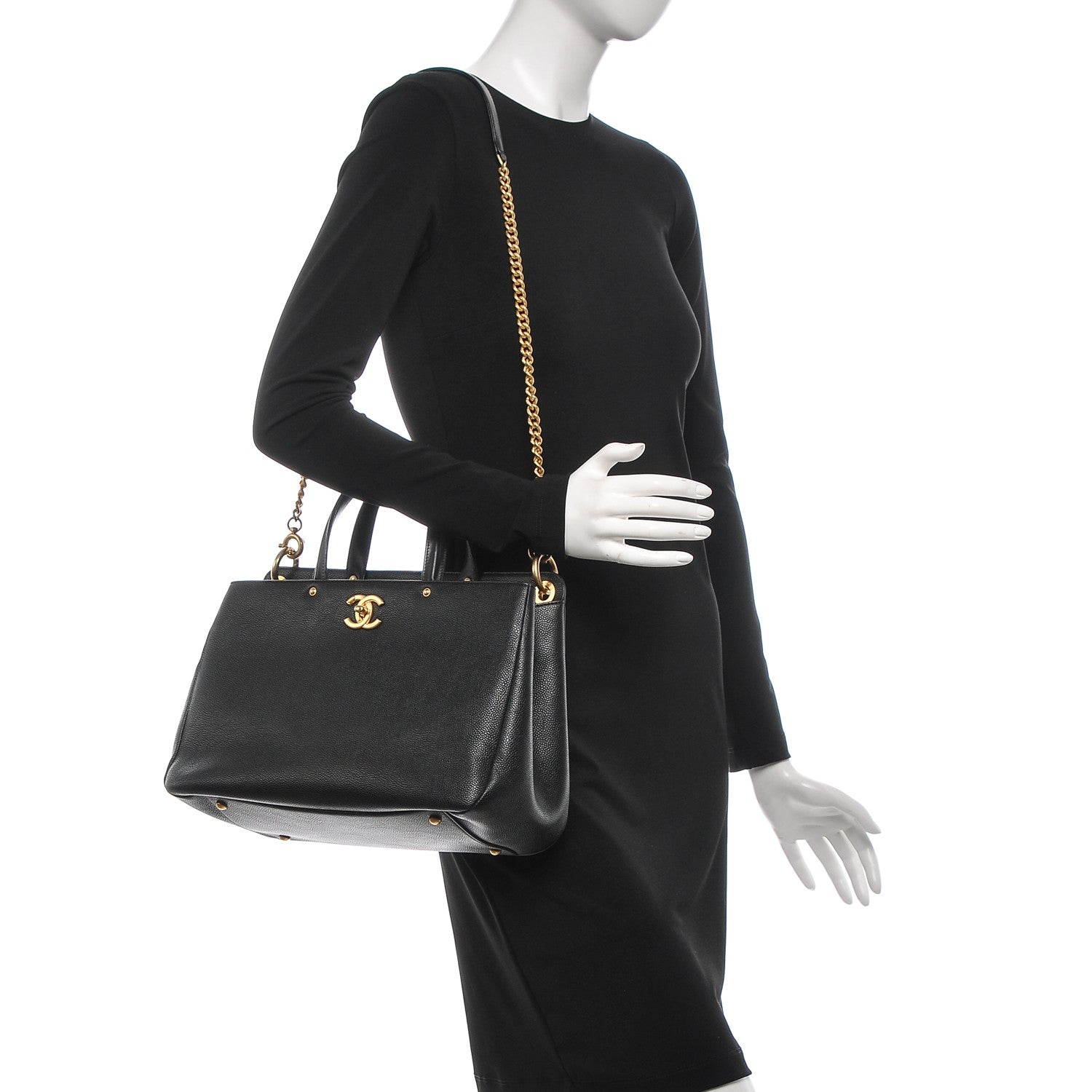 Chanel Grained Calfskin Large Shopping Tote Black 2 of 7