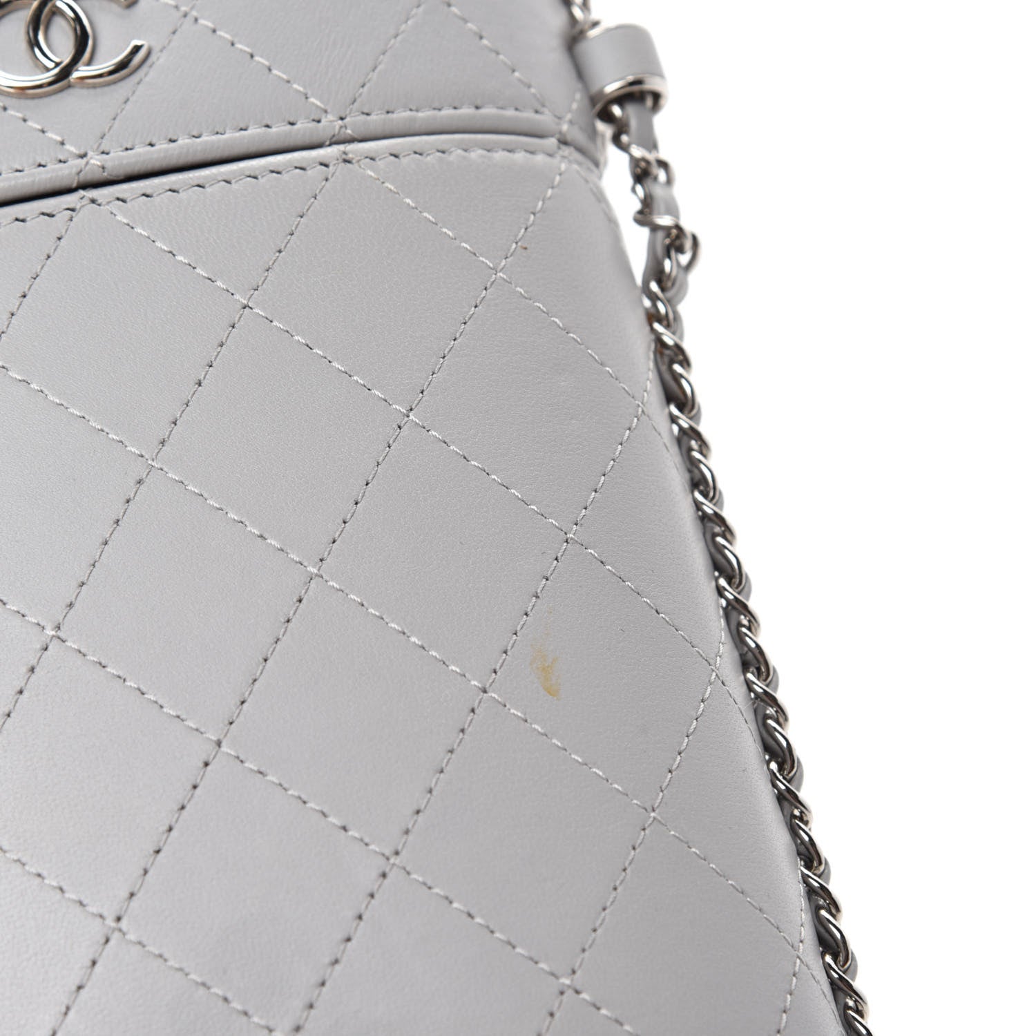 Chanel Lambskin Quilted Chain Around Phone Holder Grey 8 of 11