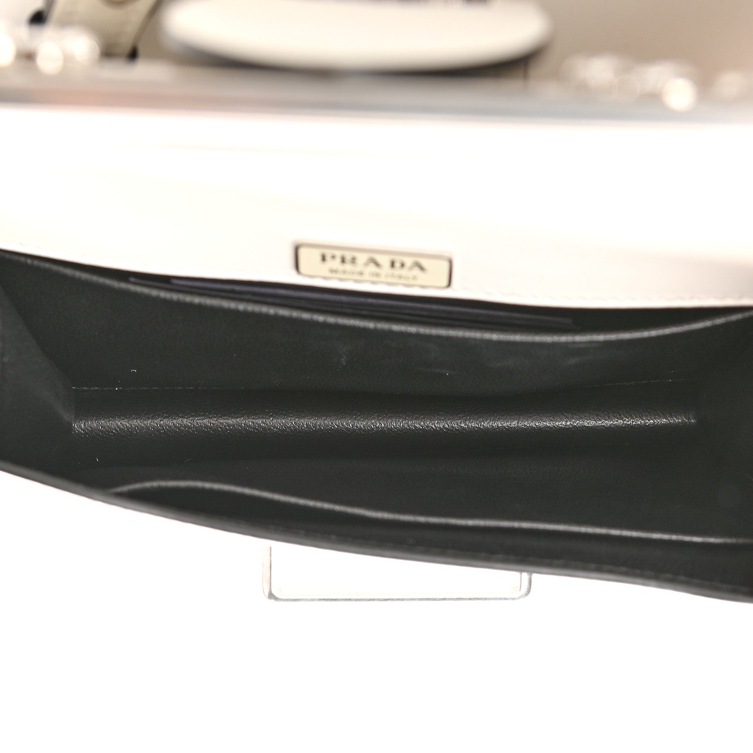 Prada Crystal City Calf Saffiano Cahier Shoulder Bag White 5 of 8