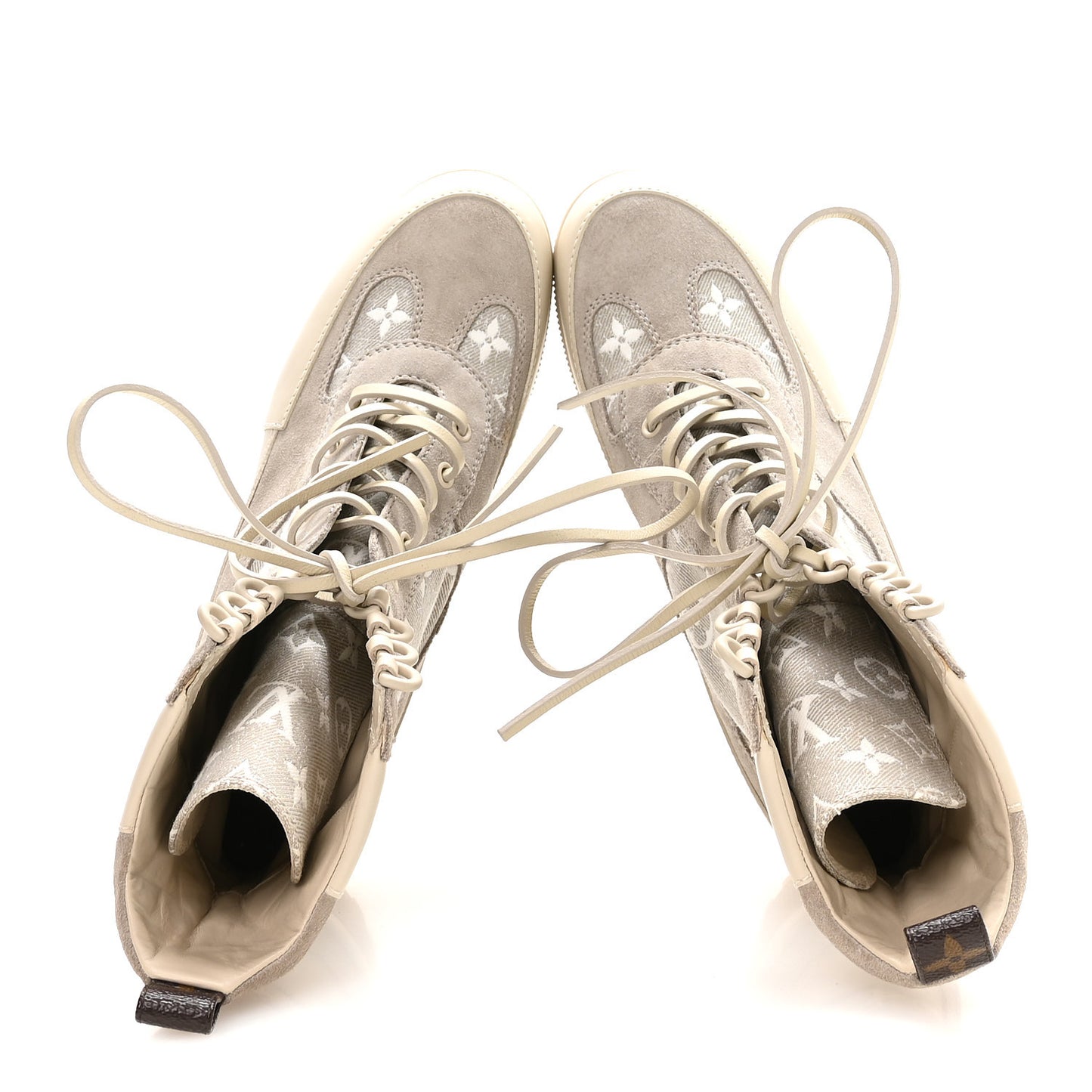 Suede Calfskin Laureate Platform Desert Boots 41 Beige