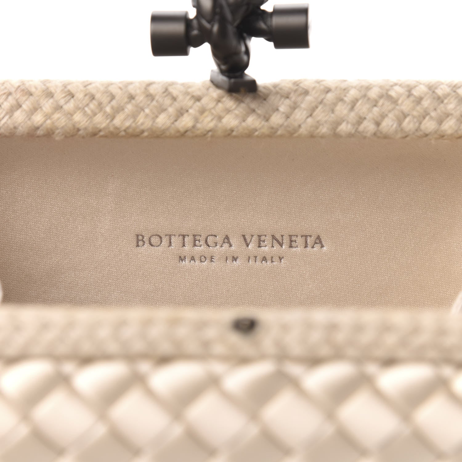 Bottega Veneta Satin Intreccio Impero Knot Clutch Ivory 6 of 6