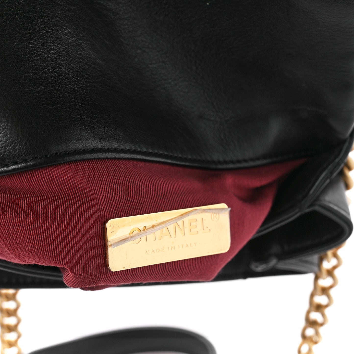 Calfskin Quilted Accordion Pearl CC Flap Bag Black Black