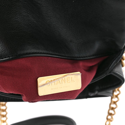 Chanel Calfskin Quilted Accordion Pearl CC Flap Bag Black Black 6 of 10