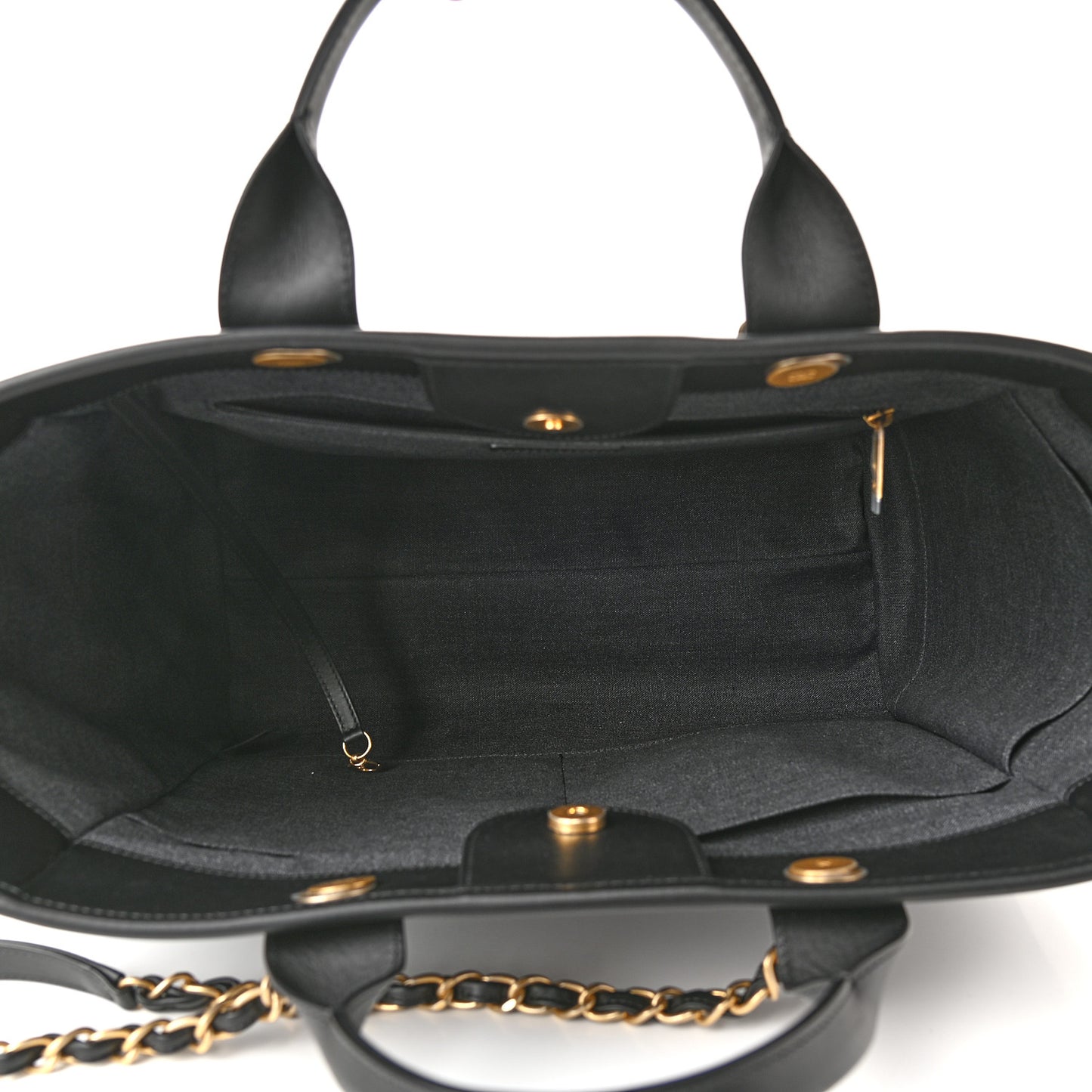 Calfskin Medium Deauville Tote Black