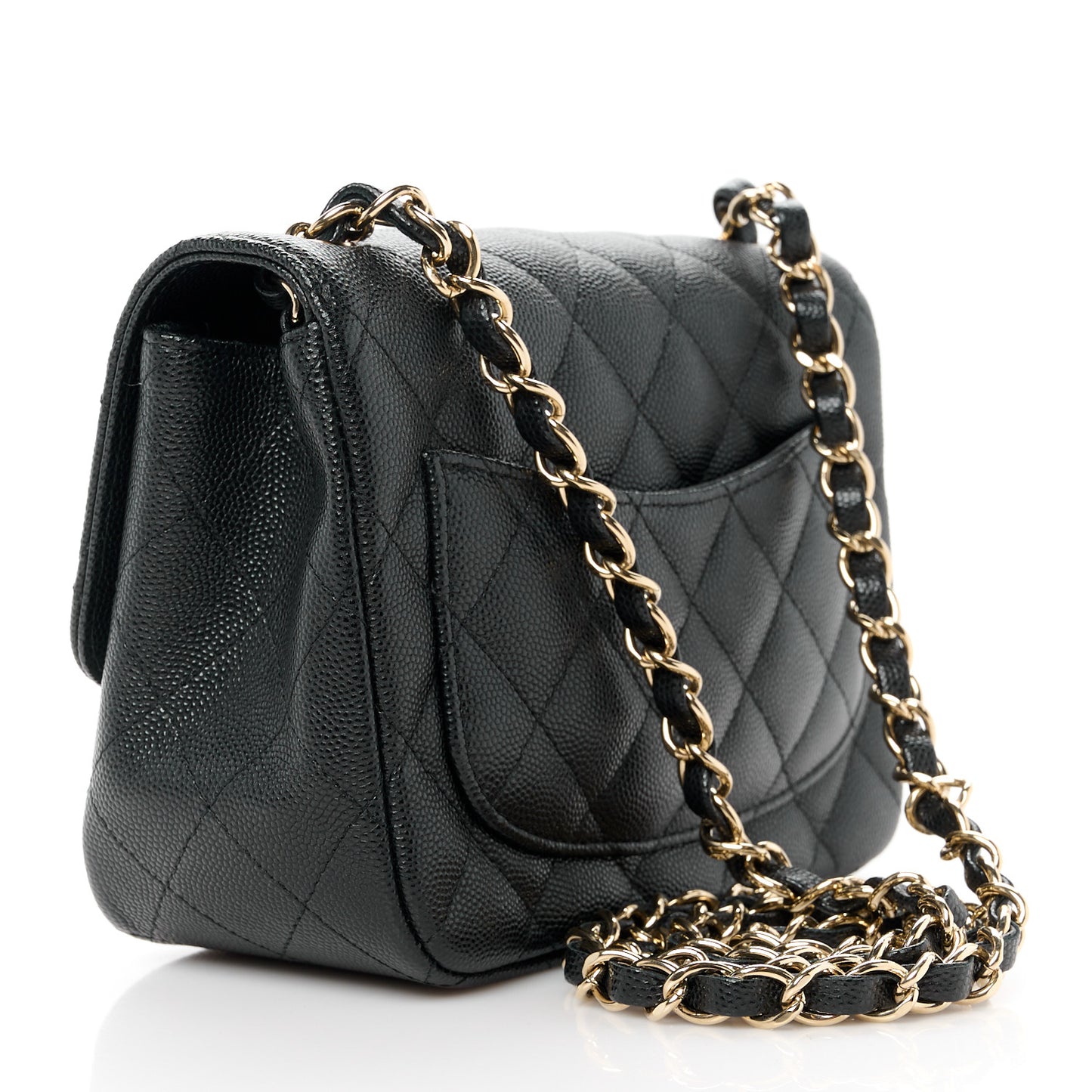 Caviar Quilted Mini Square Flap Black