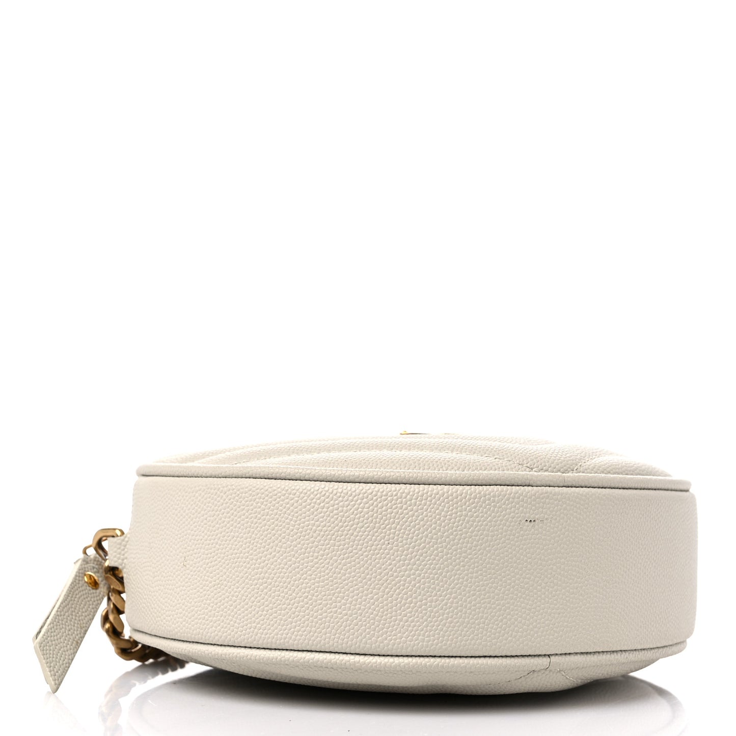Grain De Poudre Matelasse Chevron Quilted Round Vinyle Camera Bag Crema Soft