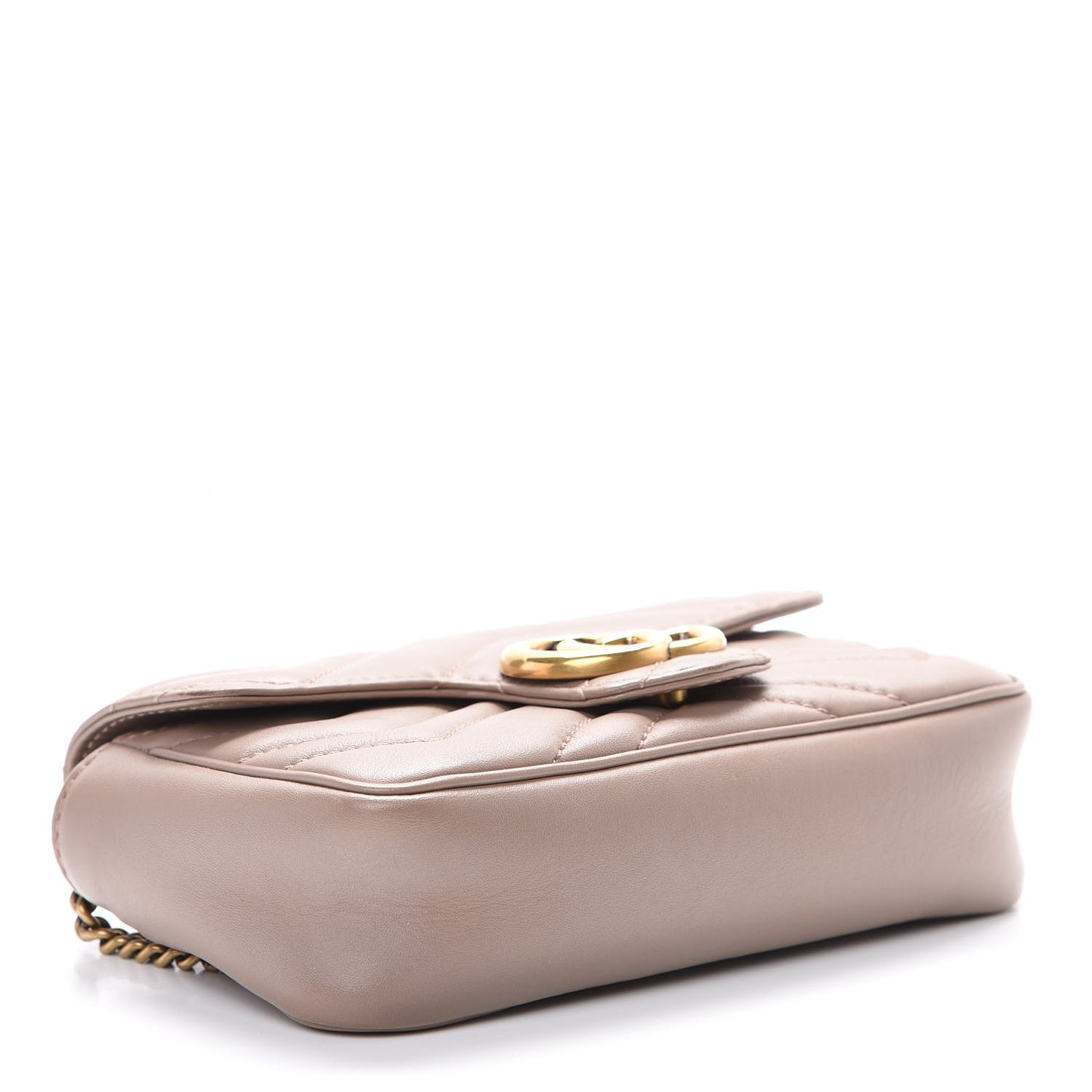 Calfskin Matelasse Super Mini GG Marmont Shoulder Bag Porcelain Rose