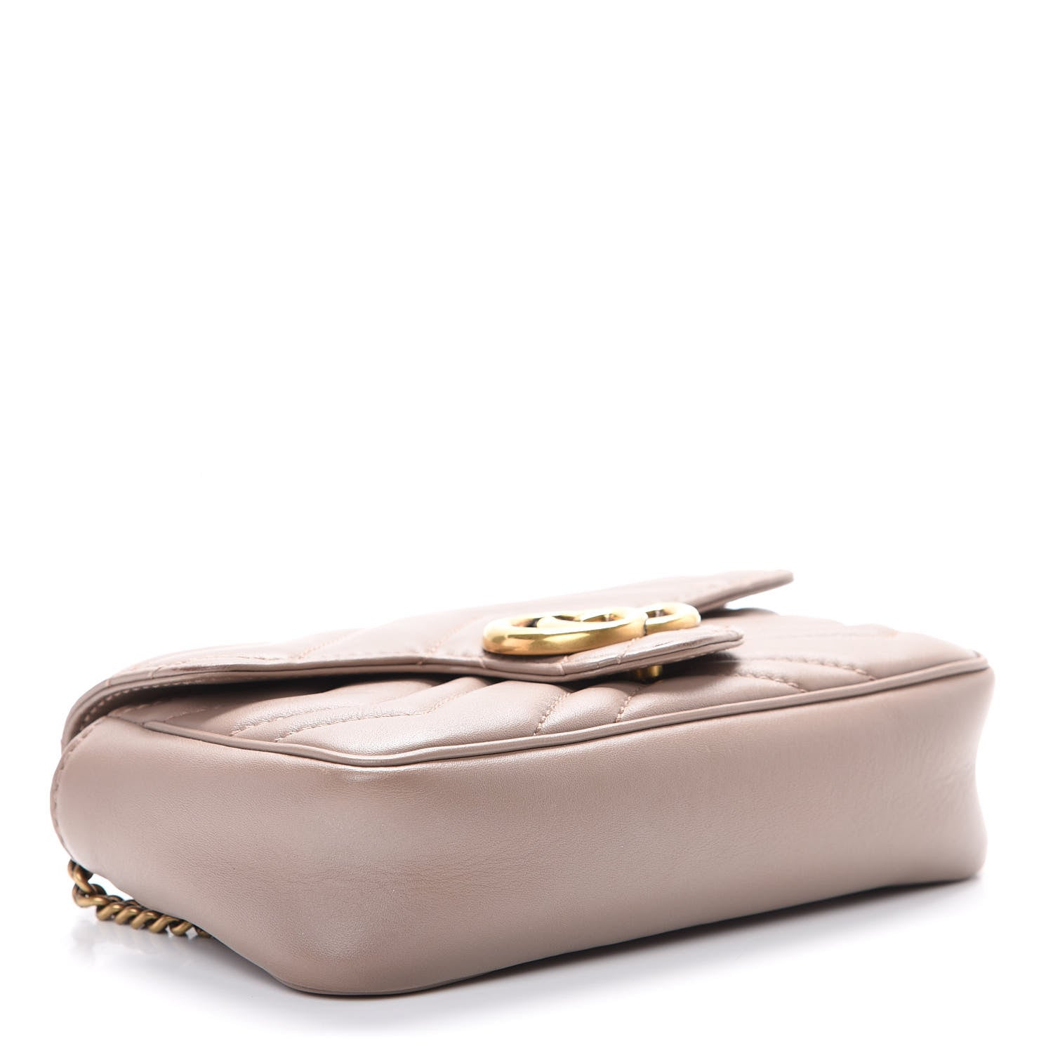 Gucci Calfskin Matelasse Super Mini GG Marmont Shoulder Bag Porcelain Rose 3 of 15
