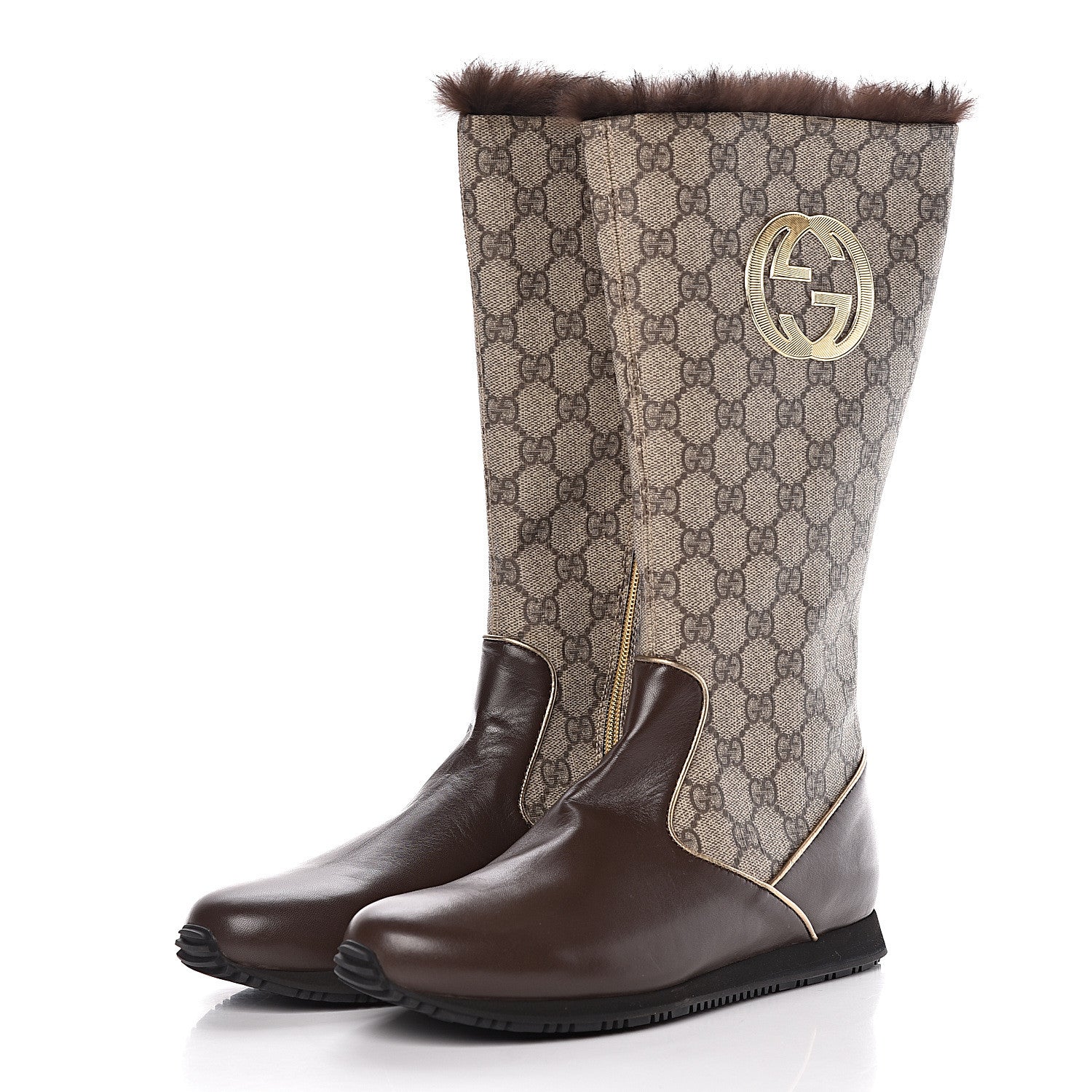 Gucci GG Plus Monogram Knee High Boots 38 Beige Ebene 3 of 10