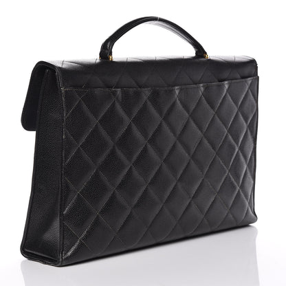 Chanel Caviar Quilted Briefcase Laptop Bag Black 3 of 17