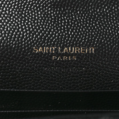 Saint Laurent Grain De Poudre Matelasse Chevron Small Monogram Envelope Wallet Black 6 of 9