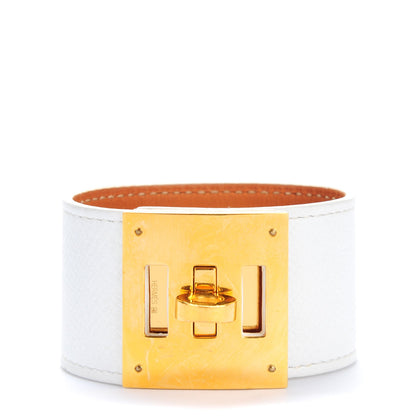 Hermes Epsom Kelly Dog Bracelet White 1 of 7