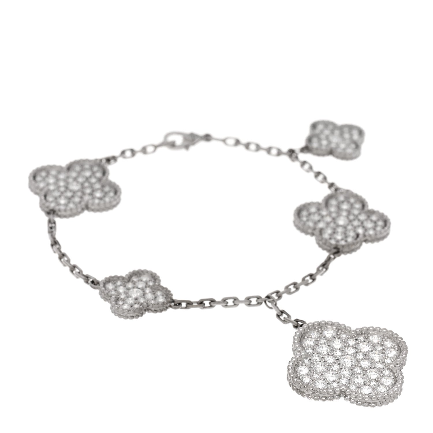 Van Cleef & Arpels VAN CLEEF & ARPELS 18K White Gold Diamond 5 Motifs Magic Alhambra Bracelet 1 of 4
