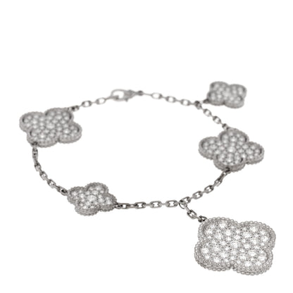 Van Cleef & Arpels VAN CLEEF & ARPELS 18K White Gold Diamond 5 Motifs Magic Alhambra Bracelet 1 of 4