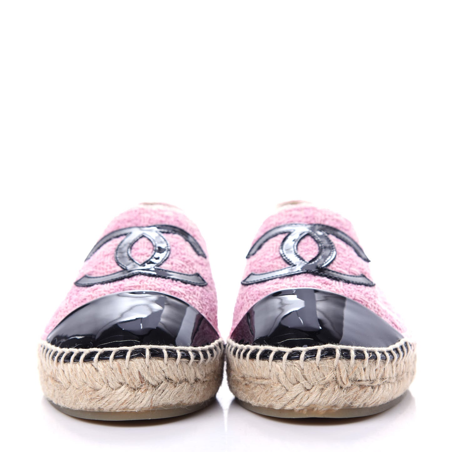 Tweed Patent CC Espadrilles 37 Pink Black