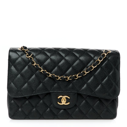 Chanel Caviar Quilted Jumbo Double Flap Black 1 of 11