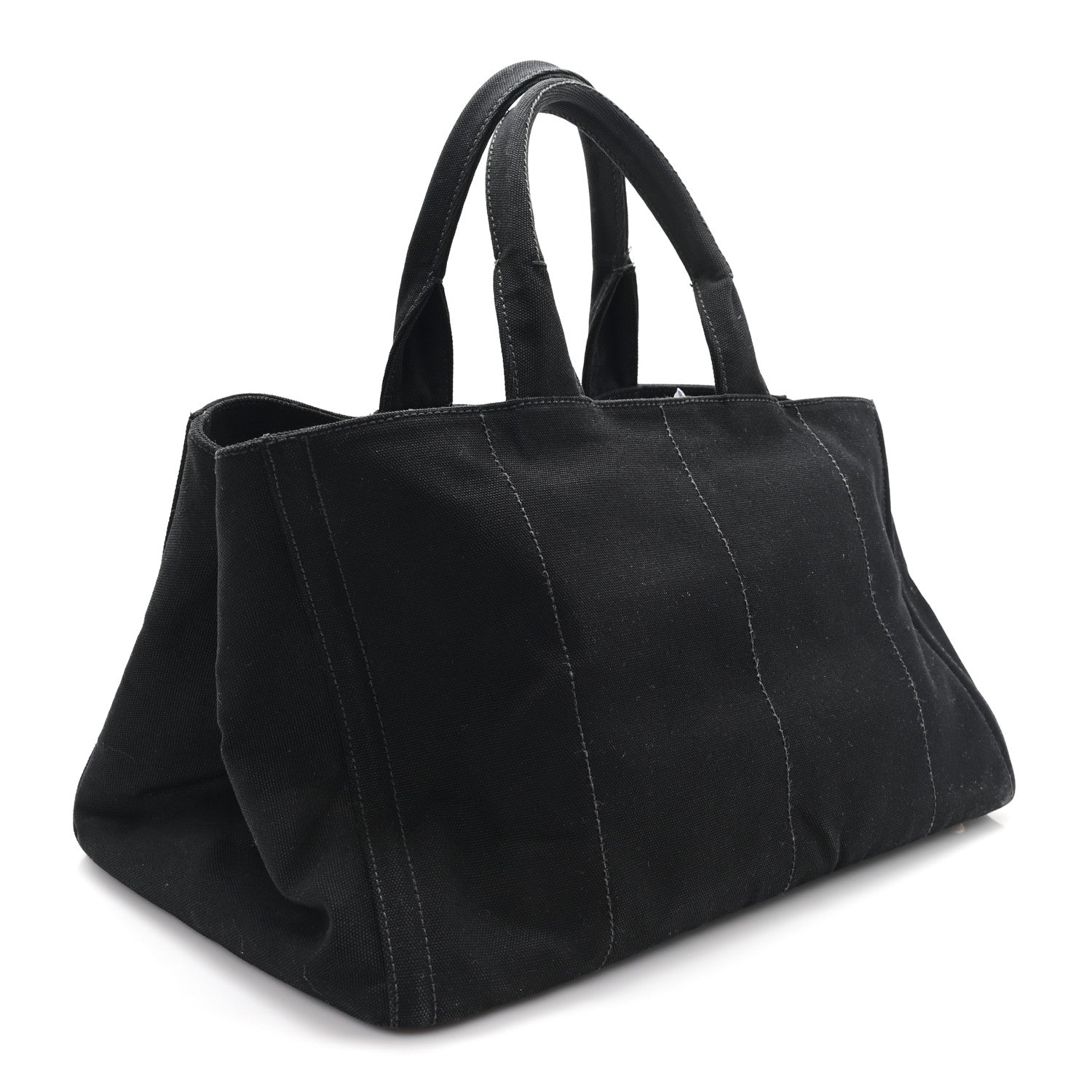 Prada Denim Crystal Studded Canapa Tote Black 2 of 11