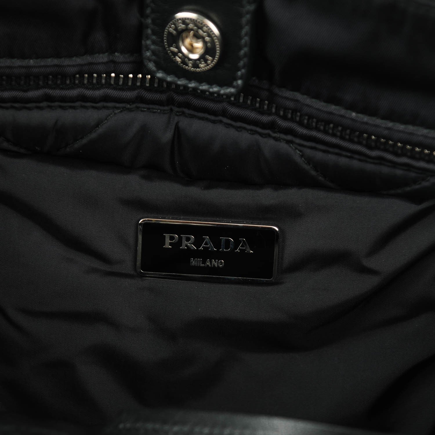 Prada Tessuto Nylon Bomber Tote Nero Black 6 of 9