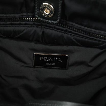 Prada Tessuto Nylon Bomber Tote Nero Black 6 of 9