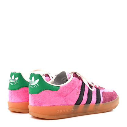 Gucci X ADIDAS Softy Velvet Suede Madeira Demetra Mens Gazelle Sneakers 8.5 Peonia Rose Blossom Black New Shamarock 4 of 8