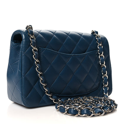 Chanel Lambskin Quilted Mini Rectangular Flap Blue 3 of 10